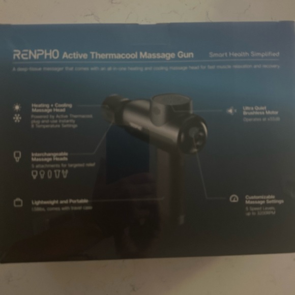 Renpho Active Thermacool Massage Gun with Deep Tissue Heat and Cool Therapy - Picture 7 of 7
